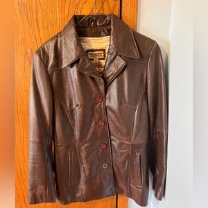 Ladies Wilsons Brown Leather Jacket - Size Small with Thinsulate Insulation